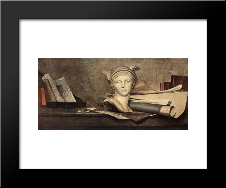Still'Life 20x24 Black Modern Wood Framed Art Print Poster by Chardin, Jean Baptiste Simeon
