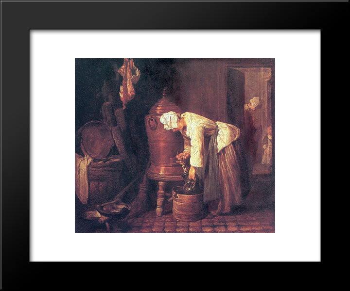 Woman At The Water Cistern 20x24 Black Modern Wood Framed Art Print Poster by Chardin, Jean Baptiste Simeon