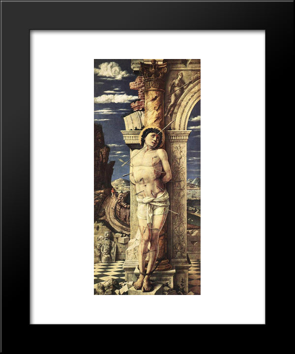 St Sebastian 20x24 Black Modern Wood Framed Art Print Poster by Mantegna, Andrea