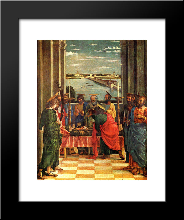 The Death Of The Virgin 20x24 Black Modern Wood Framed Art Print Poster by Mantegna, Andrea