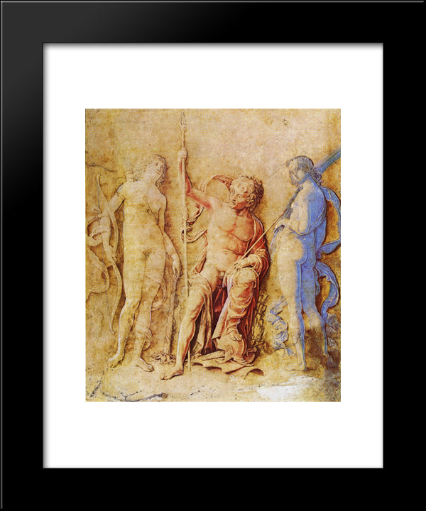 Mars, Venus, And Diana 20x24 Black Modern Wood Framed Art Print Poster by Mantegna, Andrea