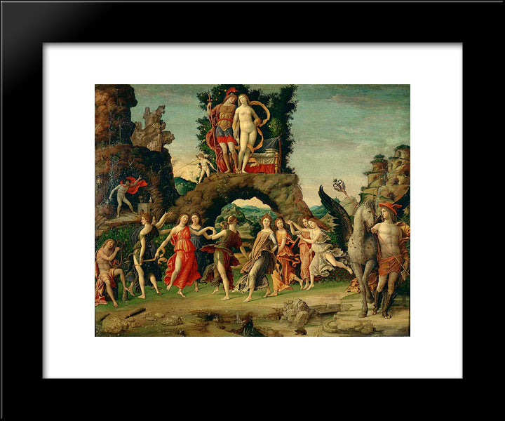 Parnassus 20x24 Black Modern Wood Framed Art Print Poster by Mantegna, Andrea
