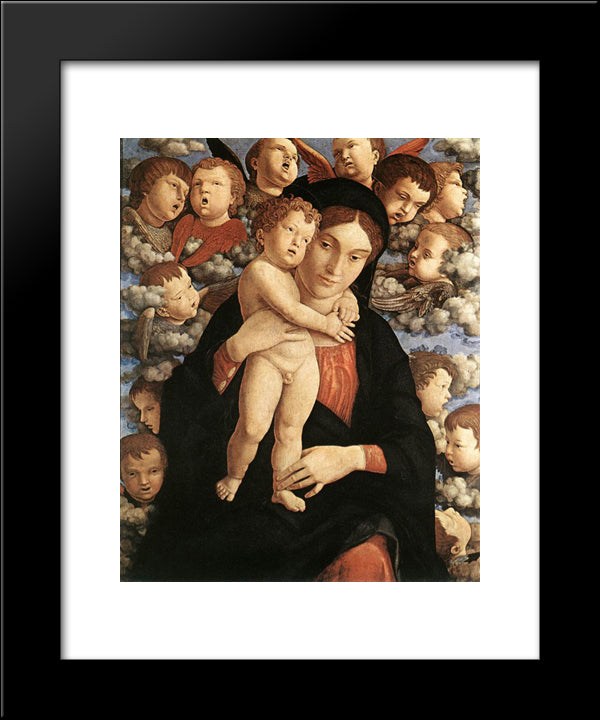 The Madonna Of The Cherubim 20x24 Black Modern Wood Framed Art Print Poster by Mantegna, Andrea