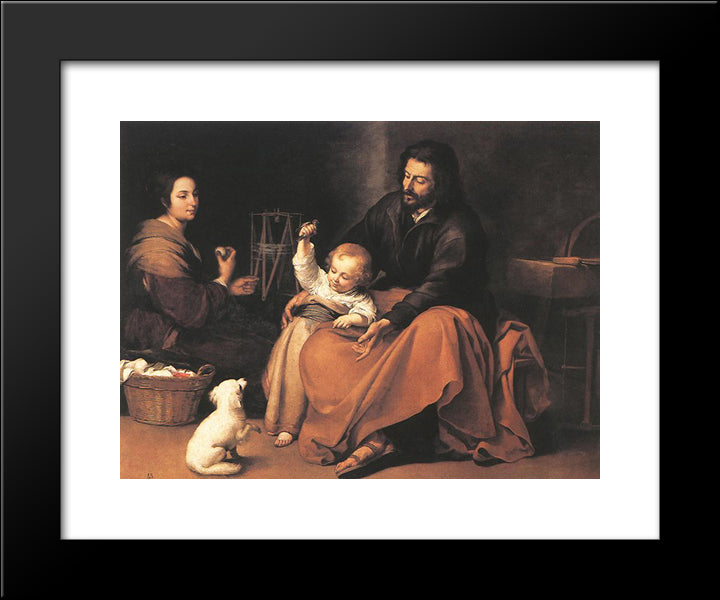 The Holy Family 20x24 Black Modern Wood Framed Art Print Poster by Murillo, Bartolome Esteban