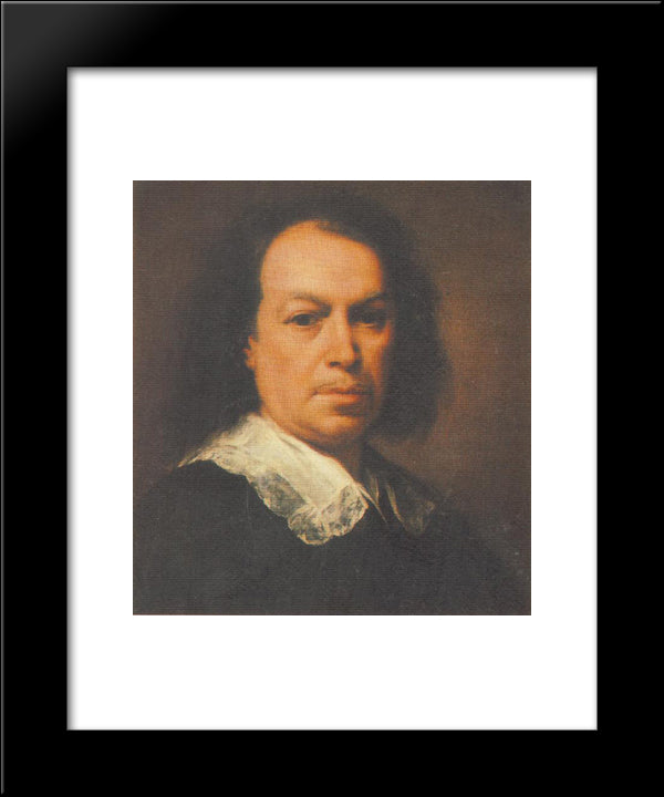 Self'Portrait 20x24 Black Modern Wood Framed Art Print Poster by Murillo, Bartolome Esteban