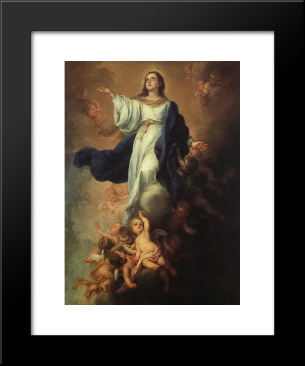 Assumption Of The Virgin 20x24 Black Modern Wood Framed Art Print Poster by Murillo, Bartolome Esteban