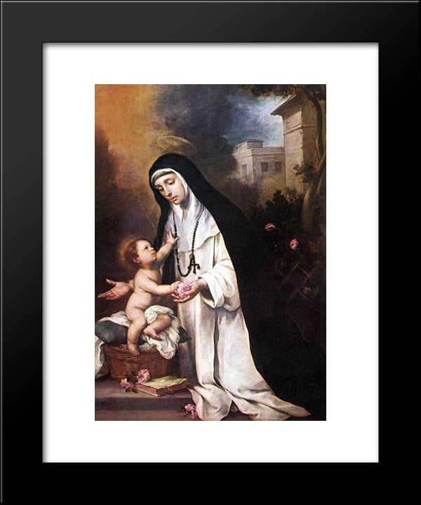 St Rose Of Lima 20x24 Black Modern Wood Framed Art Print Poster by Murillo, Bartolome Esteban