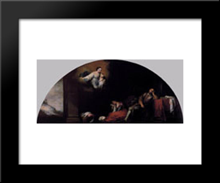 Dream Of Patrician John 20x24 Black Modern Wood Framed Art Print Poster by Murillo, Bartolome Esteban