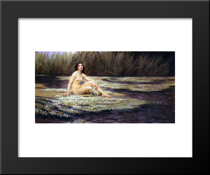 The Water Nymph 20x24 Black Modern Wood Framed Art Print Poster by Draper, Herbert James Draper