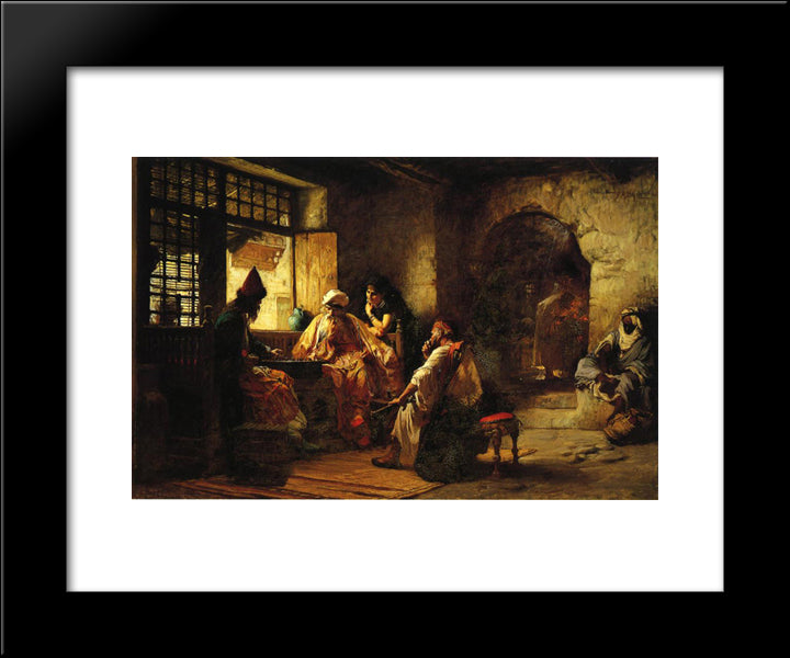 An Interesting Game 20x24 Black Modern Wood Framed Art Print Poster by Bridgman, Frederick Arthur