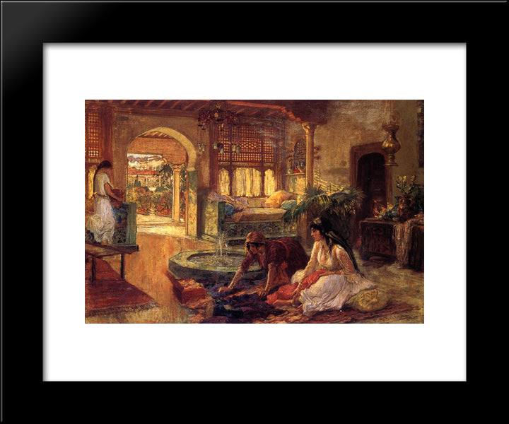 Orientalist Interior 20x24 Black Modern Wood Framed Art Print Poster by Bridgman, Frederick Arthur