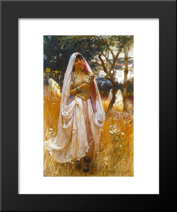 La Jeune Mauresque 20x24 Black Modern Wood Framed Art Print Poster by Bridgman, Frederick Arthur