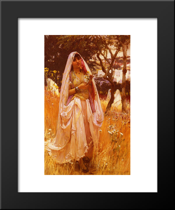 La Jeune Mauresque, Campagne D'Algiers 20x24 Black Modern Wood Framed Art Print Poster by Bridgman, Frederick Arthur