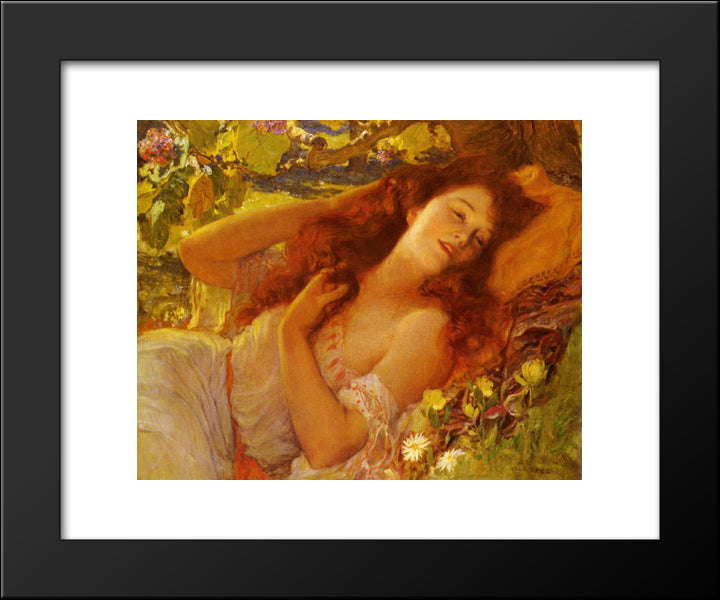 Dolce Far Niente 20x24 Black Modern Wood Framed Art Print Poster by Bridgman, Frederick Arthur