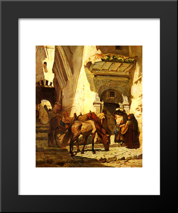 Near The Kasbah 20x24 Black Modern Wood Framed Art Print Poster by Bridgman, Frederick Arthur