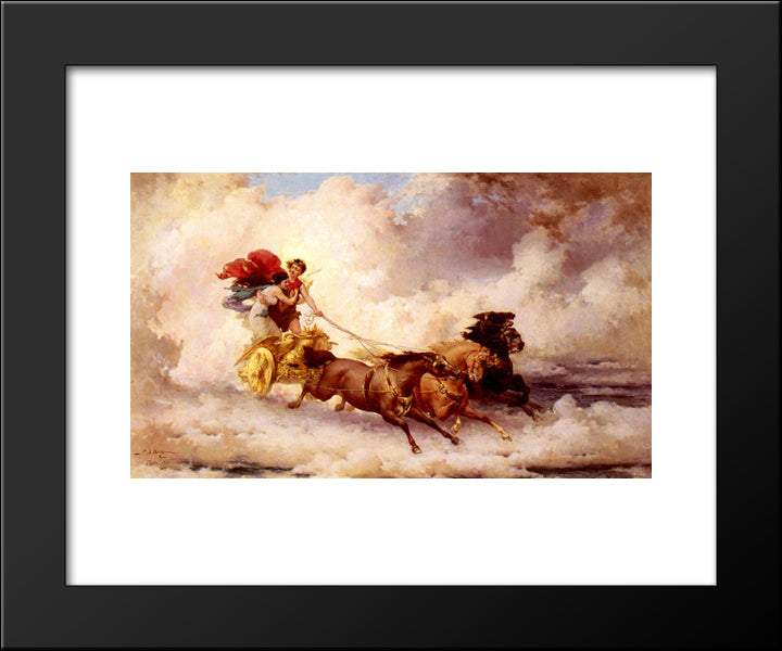 Apollon Enlevant Cyrene 20x24 Black Modern Wood Framed Art Print Poster by Bridgman, Frederick Arthur
