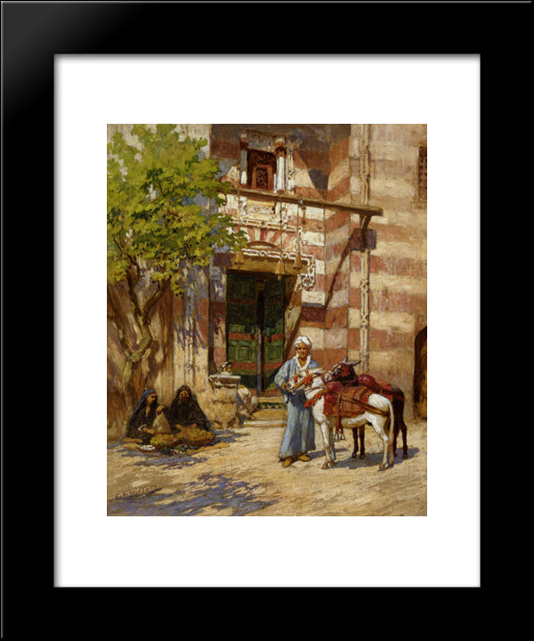 Before The Palace 20x24 Black Modern Wood Framed Art Print Poster by Bridgman, Frederick Arthur