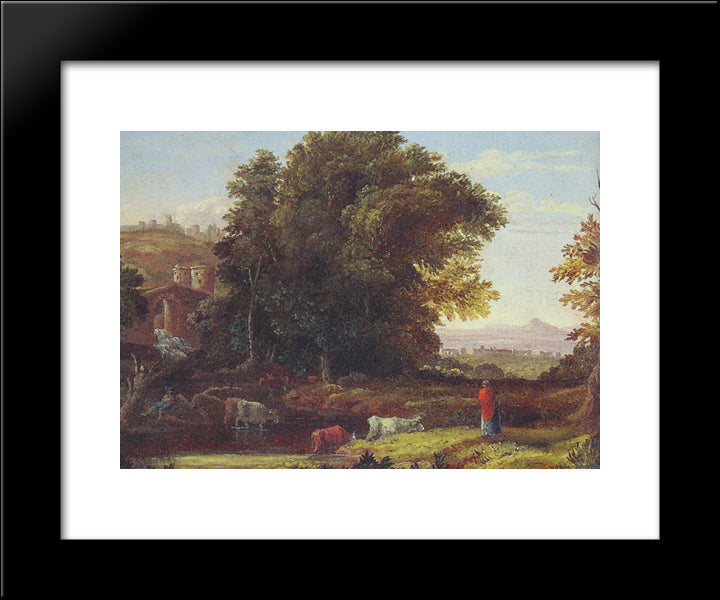 Italian Lanscape With Adueduct 20x24 Black Modern Wood Framed Art Print Poster by Inness, George