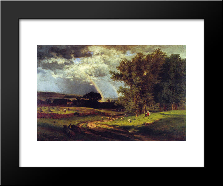 A Passing Shower 20x24 Black Modern Wood Framed Art Print Poster by Inness, George