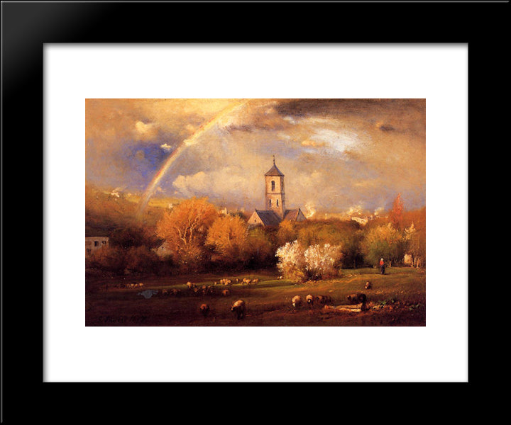Etretat, Normandy 20x24 Black Modern Wood Framed Art Print Poster by Inness, George