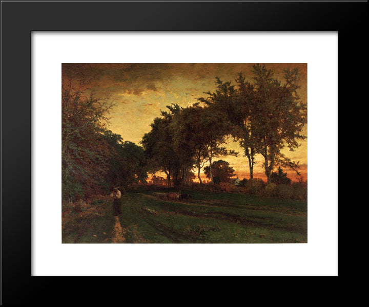 Evening Landscape 20x24 Black Modern Wood Framed Art Print Poster by Inness, George