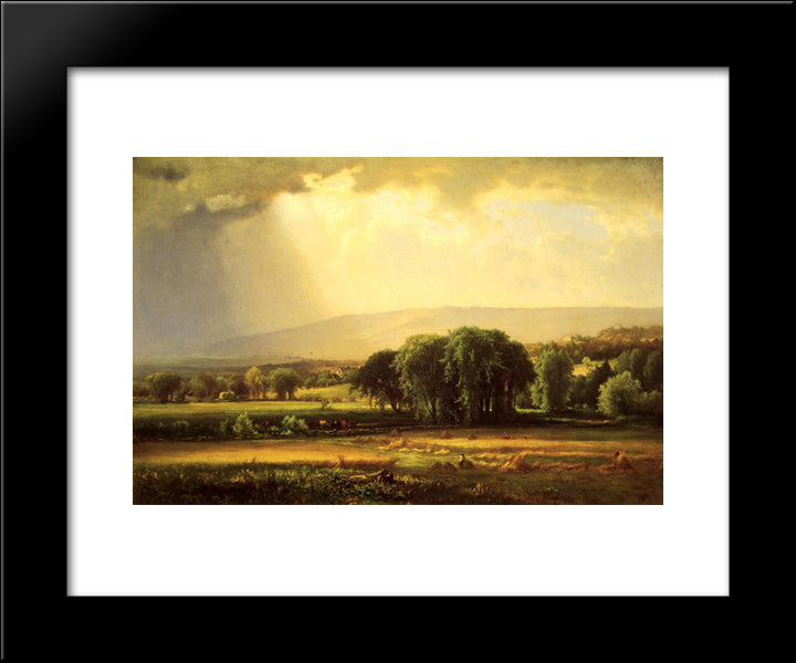 Harvest Scene In The Delaware Valley 20x24 Black Modern Wood Framed Art Print Poster by Inness, George