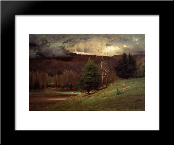 Kearsarge Village 20x24 Black Modern Wood Framed Art Print Poster by Inness, George