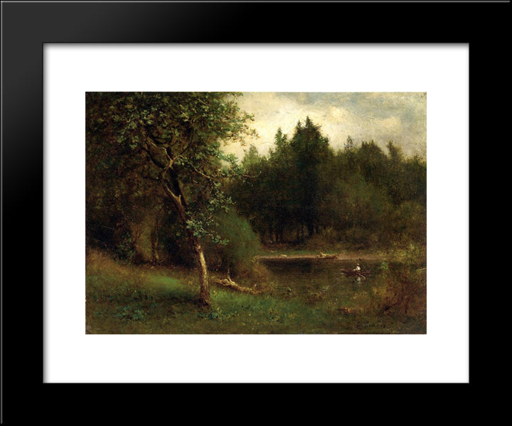 River Landscape 20x24 Black Modern Wood Framed Art Print Poster by Inness, George