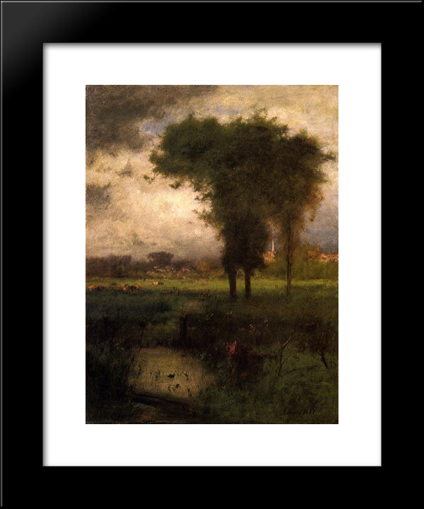 Summer, Montclair 20x24 Black Modern Wood Framed Art Print Poster by Inness, George