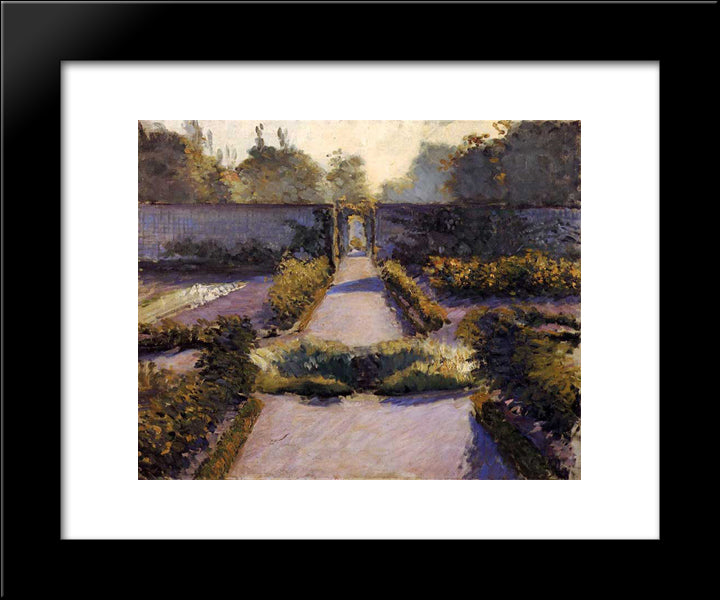 The Kitchen Garden, Yerres 20x24 Black Modern Wood Framed Art Print Poster by Caillebotte, Gustave