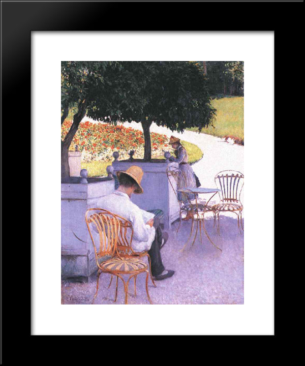 The Orange Trees 20x24 Black Modern Wood Framed Art Print Poster by Caillebotte, Gustave