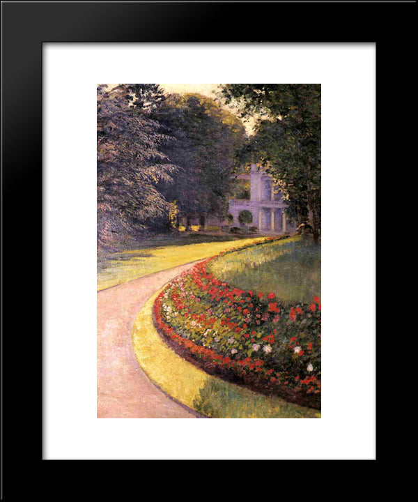 The Park At Yerres 20x24 Black Modern Wood Framed Art Print Poster by Caillebotte, Gustave