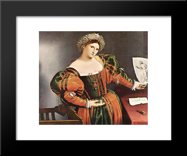 Lucretia 20x24 Black Modern Wood Framed Art Print Poster by Lotto, Lorenzo