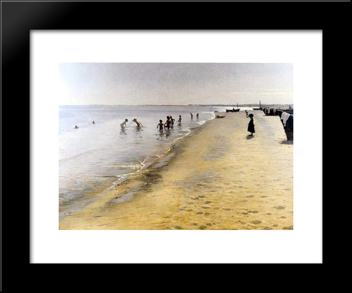 Da De Verano En Skagen 20x24 Black Modern Wood Framed Art Print Poster by Kroyer, Peder Severin