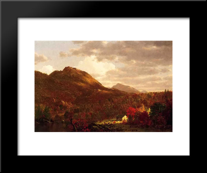 Autumn On The Hudson 20x24 Black Modern Wood Framed Art Print Poster by Church, Frederic Edwin