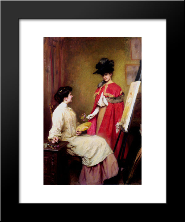 Studio Visit 20x24 Black Modern Wood Framed Art Print Poster by Friant, Emile