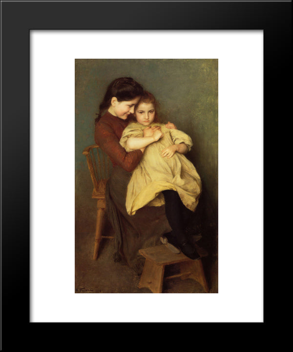 Chagrin D'Enfant 20x24 Black Modern Wood Framed Art Print Poster by Friant, Emile