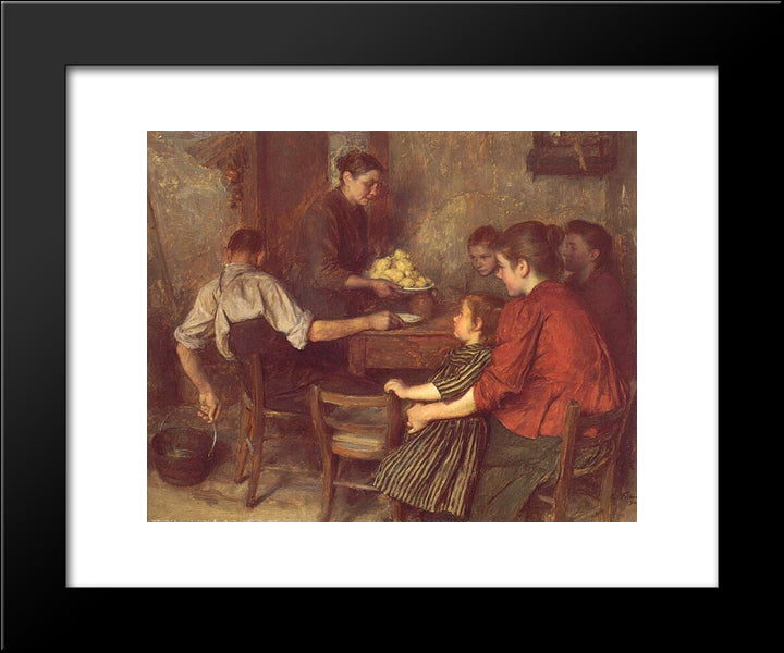 The Frugal Repast 20x24 Black Modern Wood Framed Art Print Poster by Friant, Emile