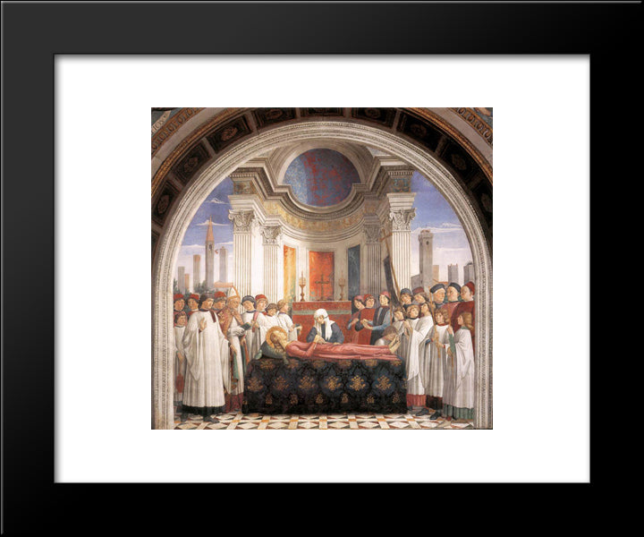 Obsequies Of St Fina 20x24 Black Modern Wood Framed Art Print Poster by Ghirlandaio, Domenico