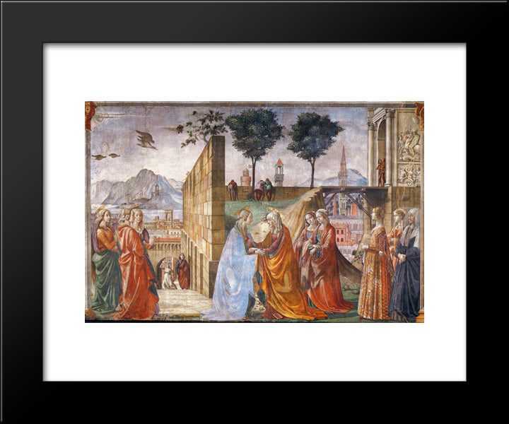 Visitation 20x24 Black Modern Wood Framed Art Print Poster by Ghirlandaio, Domenico