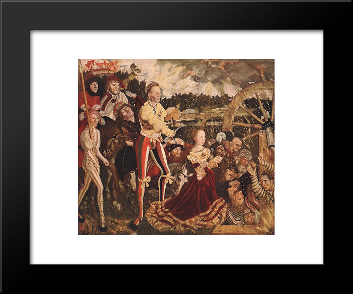 The Martyrdom Of St Catherine 20x24 Black Modern Wood Framed Art Print Poster by Cranach the Elder, Lucas