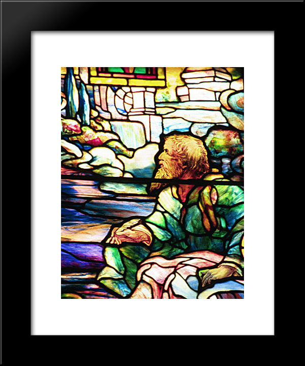 St John'S Vision On Patmos 20x24 Black Modern Wood Framed Art Print Poster by Tiffany, Louis Comfort