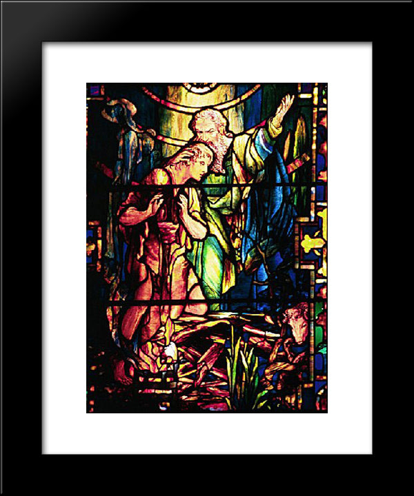 Abraham And Isaac 20x24 Black Modern Wood Framed Art Print Poster by Tiffany, Louis Comfort
