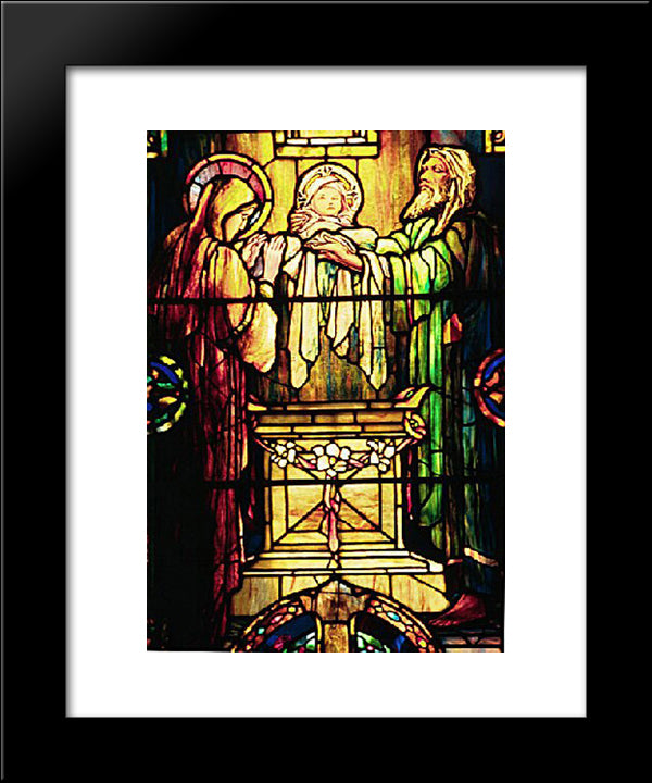 The Dedication In The Temple 20x24 Black Modern Wood Framed Art Print Poster by Tiffany, Louis Comfort