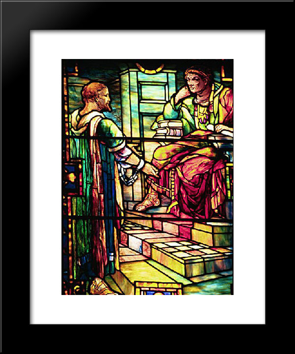 Paul Before Agrippa 20x24 Black Modern Wood Framed Art Print Poster by Tiffany, Louis Comfort