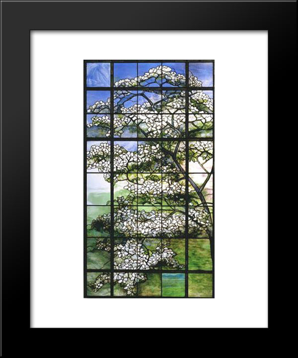 Dogwood 20x24 Black Modern Wood Framed Art Print Poster by Tiffany, Louis Comfort