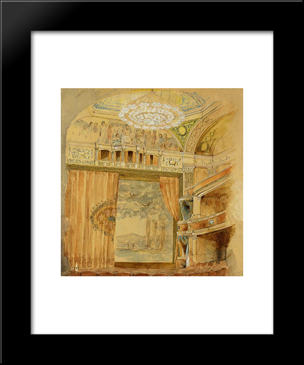 Design For Lyceum Theatre, New York 20x24 Black Modern Wood Framed Art Print Poster by Tiffany, Louis Comfort