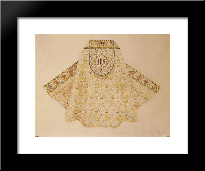 Drawing For A Cope For The Reverend Edward Mccurdy 20x24 Black Modern Wood Framed Art Print Poster by Tiffany, Louis Comfort