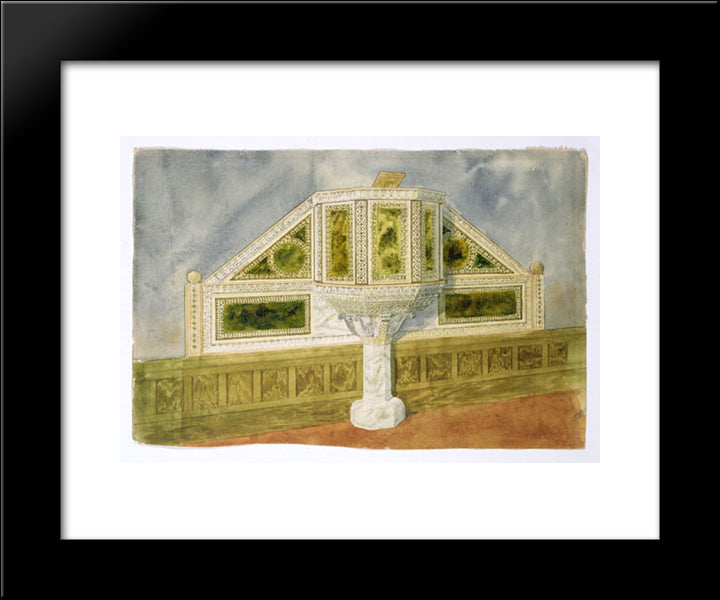 Design For A Marble Pulpit 20x24 Black Modern Wood Framed Art Print Poster by Tiffany, Louis Comfort