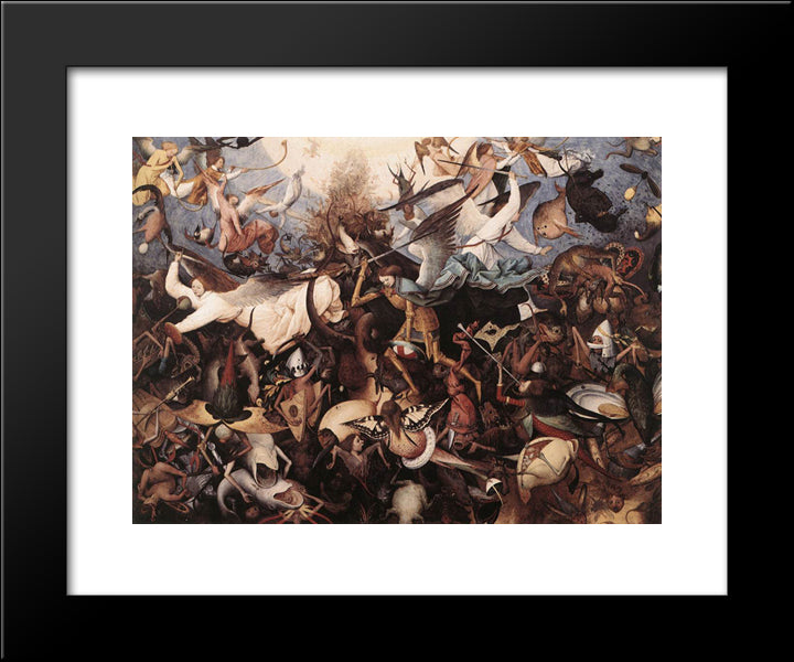 The Fall Of The Rebel Angels 20x24 Black Modern Wood Framed Art Print Poster by Bruegel the Elder, Pieter